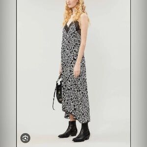 NWOT Risty Heart-print Silk-crepe
Dress In Vanilla ( sold out in line )